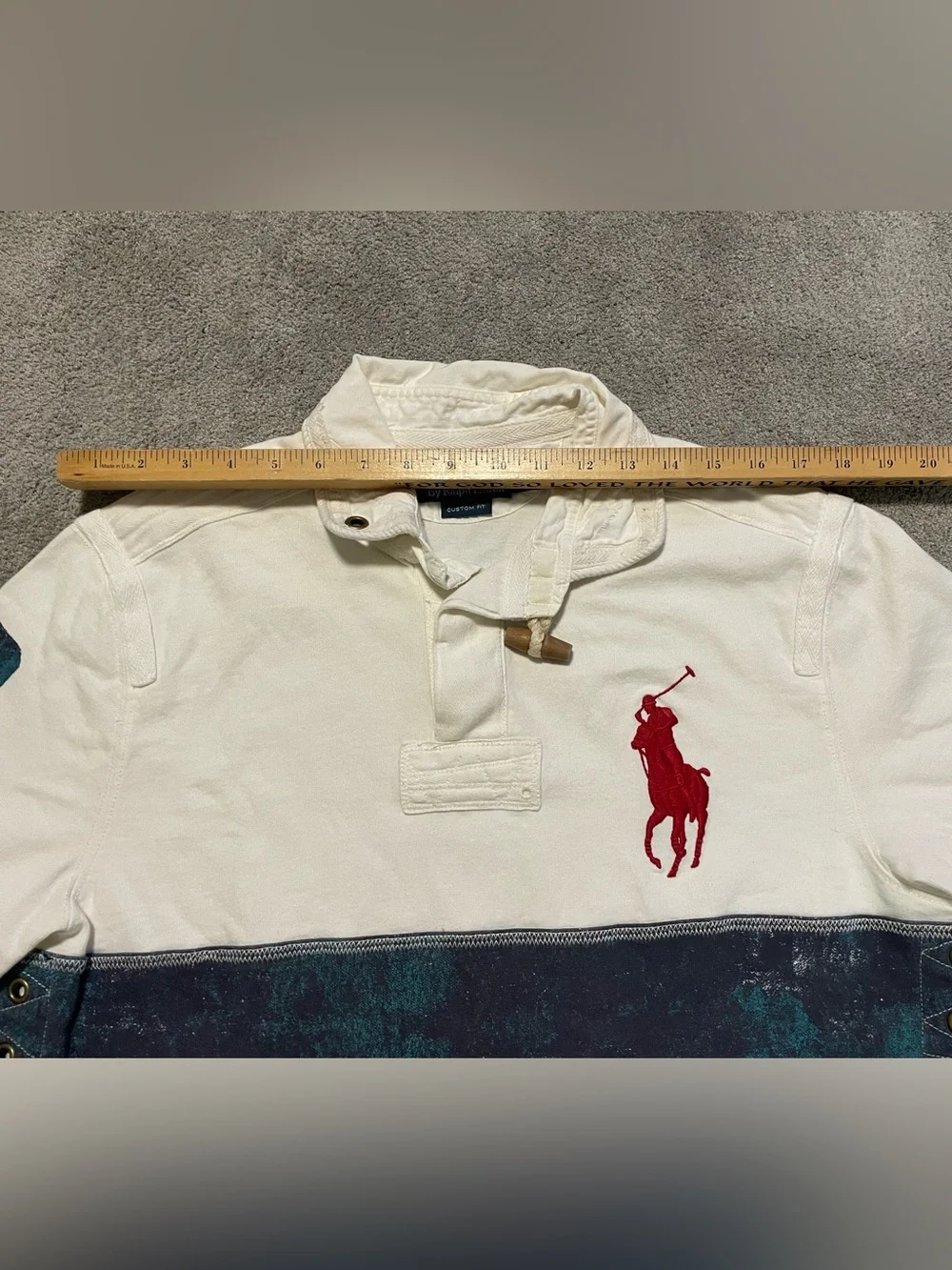 Polo Ralph Lauren Big Pony Custom Fit Polo Shirt Men’s L Nautical Toggle Rugby